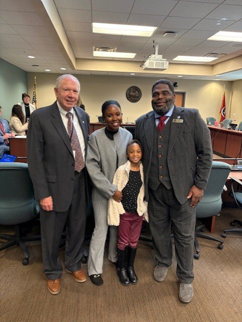 Student-Led Prayer representatives with Chairman Robert Eby and Vice Chairman Darrell Cobbins of the Tennessee State Board of Education
